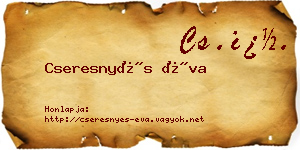 Cseresnyés Éva névjegykártya